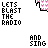 Pixelated text fragments and pink patterned icons on white background with gray overlay, animated in sequence.
