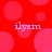 Red background with pink circles and four instances of the text 'ilysm' in light purple.