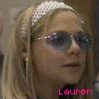 repeated images showing a person with light hair, sunglasses, and a white headband; text overlays change