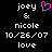 Pixelated text and symbols on black background with one pink heart symbol, showing two identical layouts side-by-side.