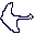 White arrow-shaped icons with dark blue outlines on gray background, transitioning through four distinct forms across three