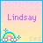 Pixelated icon with pink background, rainbow graphic, and text "Lindsay" in purple font.