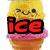 Pixelated ice cream cone with yellow scoop, pink swirl, and brown cone; text overlays change across frames.
