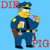 A pixelated cartoon police officer holding a pink object against a light blue background, with green text on the right side reading "Original Icons .com".