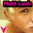 six identical pixelated images showing a person with blonde hair and pink text reading "Matt Lush" above and below the face