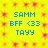 Yellow background with pink starburst patterns and blue text reading "SAMM BFF <33 TAYY" in two identical vertical