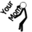 A pixelated stick figure holds a sign reading 'YOUR MOM' while flames burn below with text 'ooo burn!' and a character resembling Voldemort appears above.