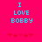 Pixelated cyan text "I LOVE BOBBY" on bright pink background with red heart symbols below.