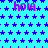 Blue background with repeating dark blue stars and purple 'hola' text scattered across the image.