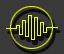 Yellow waveform icons in circular frames on dark gray backgrounds, showing various audio signal patterns including peaks and flat lines.