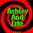 Four identical circular icons with red and black spiral backgrounds display green text reading 'Ashley And Jake' in a pixelated font.