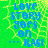 Green background with yellow crackle pattern, blue text reading LOVE STORY GOES ON ... KASI in pixelated font.