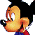 Pixelated cartoon character with orange face and black ears on left, green text "Original Icons .com" on right against dark background.