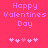Pixelated pink text 'Happy Valentines Day' on bright red background with five heart symbols below, two versions of the same design side-by-side.