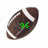 Two pixelated American footballs with white stripes, one displaying green text '96', the other showing green text 'JUMP!!' on a plain background.