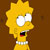 Pixelated yellow cartoon character with spiky hair, wide eyes, open mouth showing red tongue and black interior, wearing white collar against brown background.