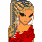 Animated contact sheet showing a pixelated female character with blonde braided hair in red top and blue jeans across multiple frames, including full-body views, close-ups of legs/feet, and text overlays reading "Warning" and "Girl With Attitude".