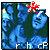 Animated sequence of blue-toned figures with red starburst effects, yellow text 'rh cF' at bottom, and visible pixelation.