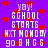 Pixelated purple background with red heart shapes and white text reading 'yay! SCHOOL STARTS NEXT MONDAY go BHGS' in multiple repeated sections.