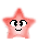 A pink star-shaped character with white eyes and black pupils displays varying mouth expressions