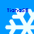 Four white snowflake icons arranged in a on blue background with "Tiana55" text above each icon