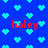 Blue background with repeating cyan pixelated hearts and red text reading 'haley' in four locations.