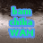 Pixelated text in green, pink, and cyan on a textured gray background with visible pixelation.