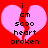 A static image with a red background featuring two identical pink broken hearts and black text reading "i am sooo heart broken".