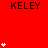 Red background with repeated 'KELEY' text and white star-like symbols in varying quantities across positions.