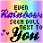 Rainbow gradient background with pixelated text reading "EVEN Rainbows SEEM DULL NEXT TO You" and small purple hearts.