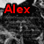 Black-and-white image with red text overlays reading "Alex," "and," "Emily," and "Forever" plus a small red heart symbol.