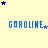 A yellow background displays the name 'CAROLINE' in blue pixelated text with varying star arrangements above and below the text