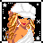 A 4x4 contact sheet of a pixel art animated buddy icon featuring a cartoon woman in white attire with blonde hair, alternating between full-body poses and text-only frames displaying "Bling Bling" and "Babe" on black backgrounds with star patterns.