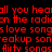 Red pixelated text on black background with gray rectangle overlay, displaying song lyrics and a smiley face.