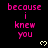 Pixelated text and heart symbols on a black background with a gray lower-right corner, displayed in a