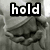 A two- animated image showing hands holding, with text overlays reading 'hold my hand' and 'not hers'