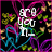 Animated icon with black background, colorful heart-shaped lines, and changing text overlays.