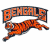 A pixelated contact sheet showing two frames of an animated AIM buddy icon featuring a Bengal tiger mascot and "OriginalIcons.com" text on green background.