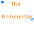 The word 'Potvinator' in orange text appears multiple times with varying star arrangements above and below it on a white background.