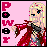 Pixel art character with blonde hair and red coat, pink background, 'POWER' text on left side.