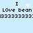 Pixelated text and symbols on light blue background with animated white sparkles replacing heart symbol.
