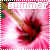 nine identical floral images with pink and white petals, red centers, brown stamens, green leaf fragments, and the word 'summer' in pixelated text at top-left corners