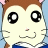 A 48x48 pixel animated buddy icon featuring a cartoon hamster character on the left and stylized text on the right, displayed as a contact sheet with two frames.