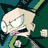 Pixelated cartoon character with light skin and blonde hair in a green-and-blue outfit, showing sequential mouth expressions from closed to open.