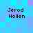 Pixelated text 'Jerod Hollen' appears four times on a blue-purple background with no visible animation changes