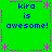 Green background with blue text reading "kira is awesome!" repeated four times in a , bordered by pink dashed lines and star shapes