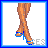 Pixel art of nine showing a character's legs, torso, face, and name text with blue star accents