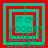 Four identical square with red and teal concentric borders, each containing a pixelated 'I' above the text 'fooper fright' in green