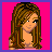 A 6-frame animated contact sheet showing a pixel-art character with long brown hair, followed by close-ups of her face and legs, then text reading "BaG over ur FaCe = WORLD a bEttEr place" in green block letters on pink background.
