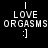 Pixelated text and symbols arranged in a on a black background, with identical static content across all visible frames